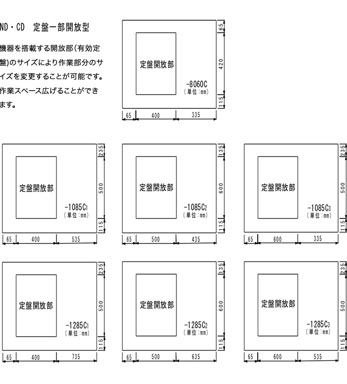 ND・CD 定盤一部開放型